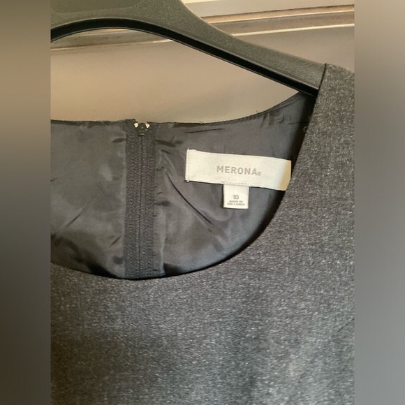 Merona Short Sleeve Knee Length Grey Dress - Picture 5 of 5